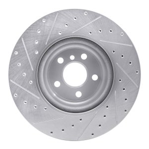 BMW 330e xDrive Brake Rotor (1) - Rear Right - R1 Concepts - Drilled & Slotted - Silver - `16-`25